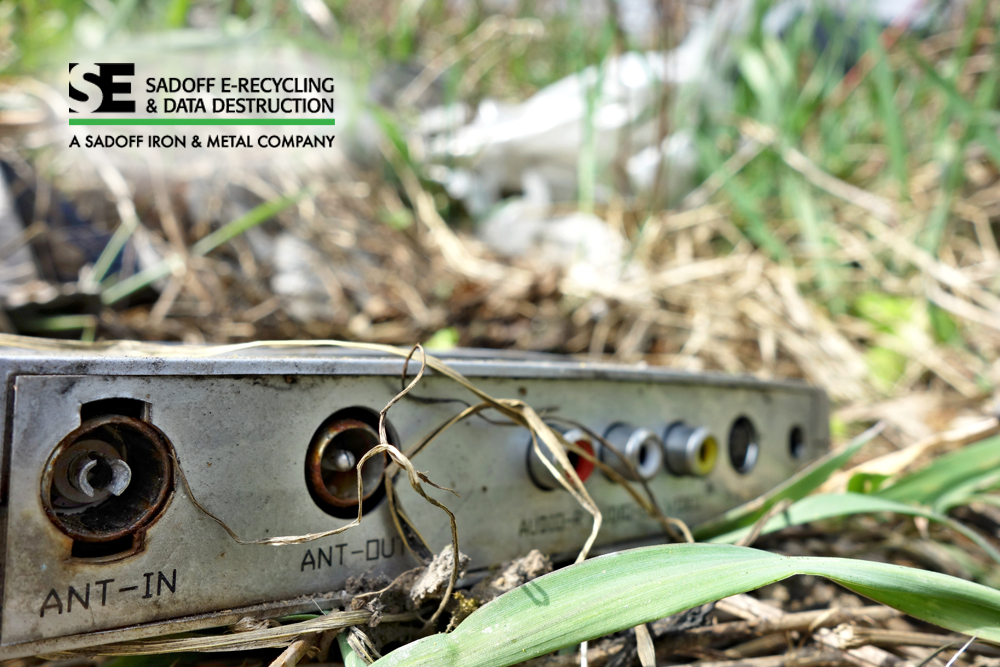 e-waste sustainability equipment in grass
