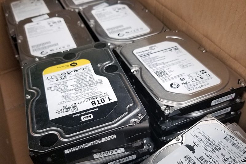 hard drives erased and boxed for resale