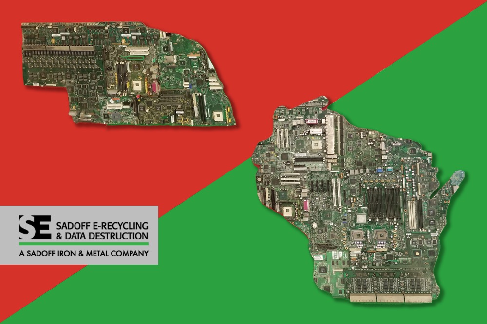Behind the scenes of sadoff e-recycling facilities - wisconsin and nebraska shaped motherboards