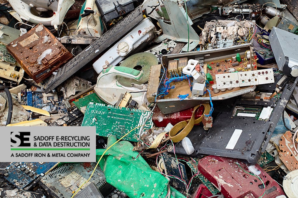 large pile of e-waste - sadoff e recycling