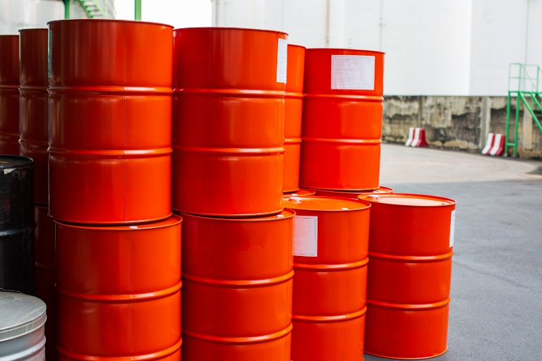 Red waste barrels