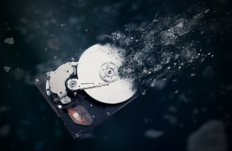 Hard drive disintegrating