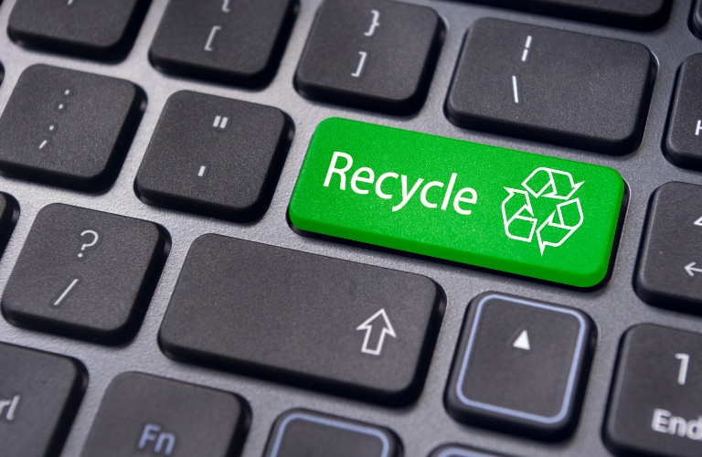 Recycle button on a computer keybaord
