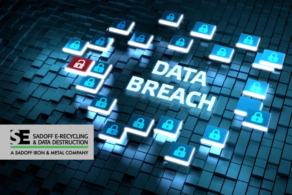 Data Breach text surrounded by lock iconography and Sadoff logo