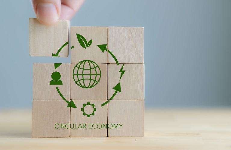circular economy made out of blocks