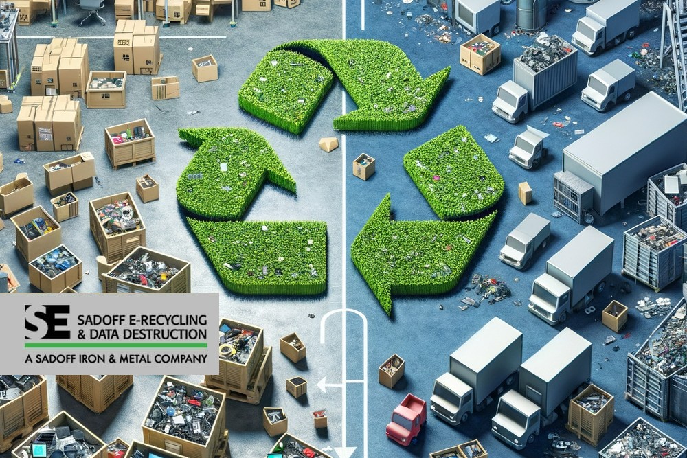 E-recycling visualized with SunCoast and Sadoff logo