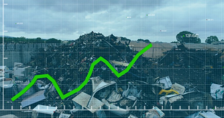 Chart over e-recycled materials