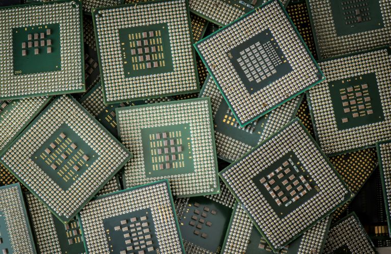 A pile of CPUs