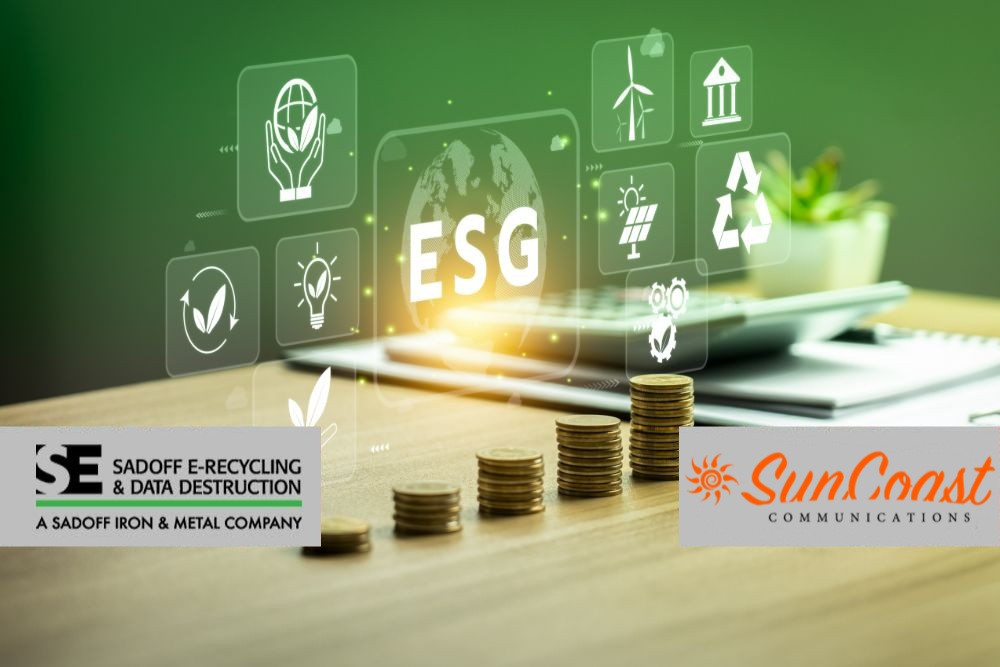 ESG concept on green with Sadoff and SunCoast logos