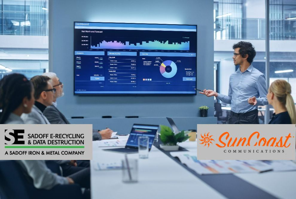 Tech Boardroom with Sadoff and SunCoast logos