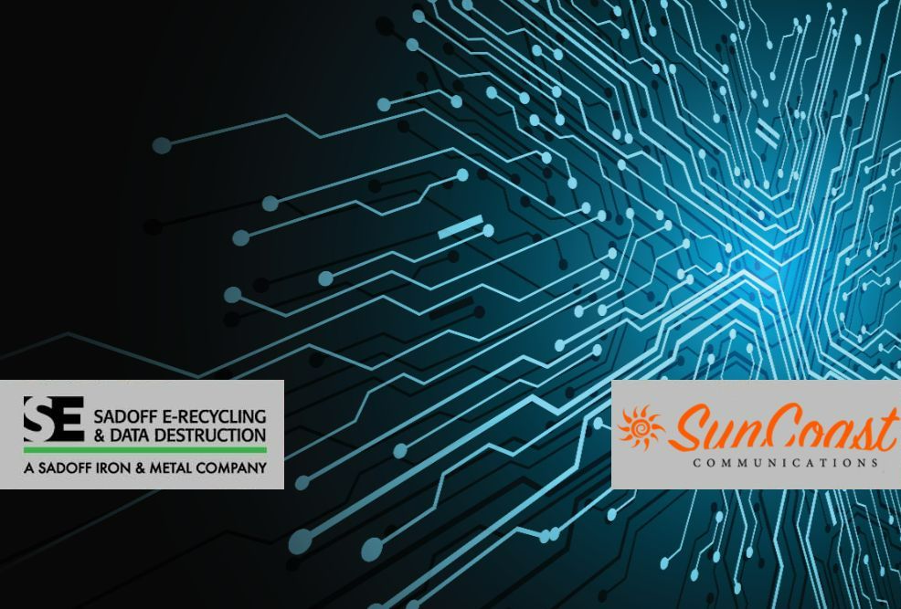 blue circuitry with the Sadoff and SunCoast logos