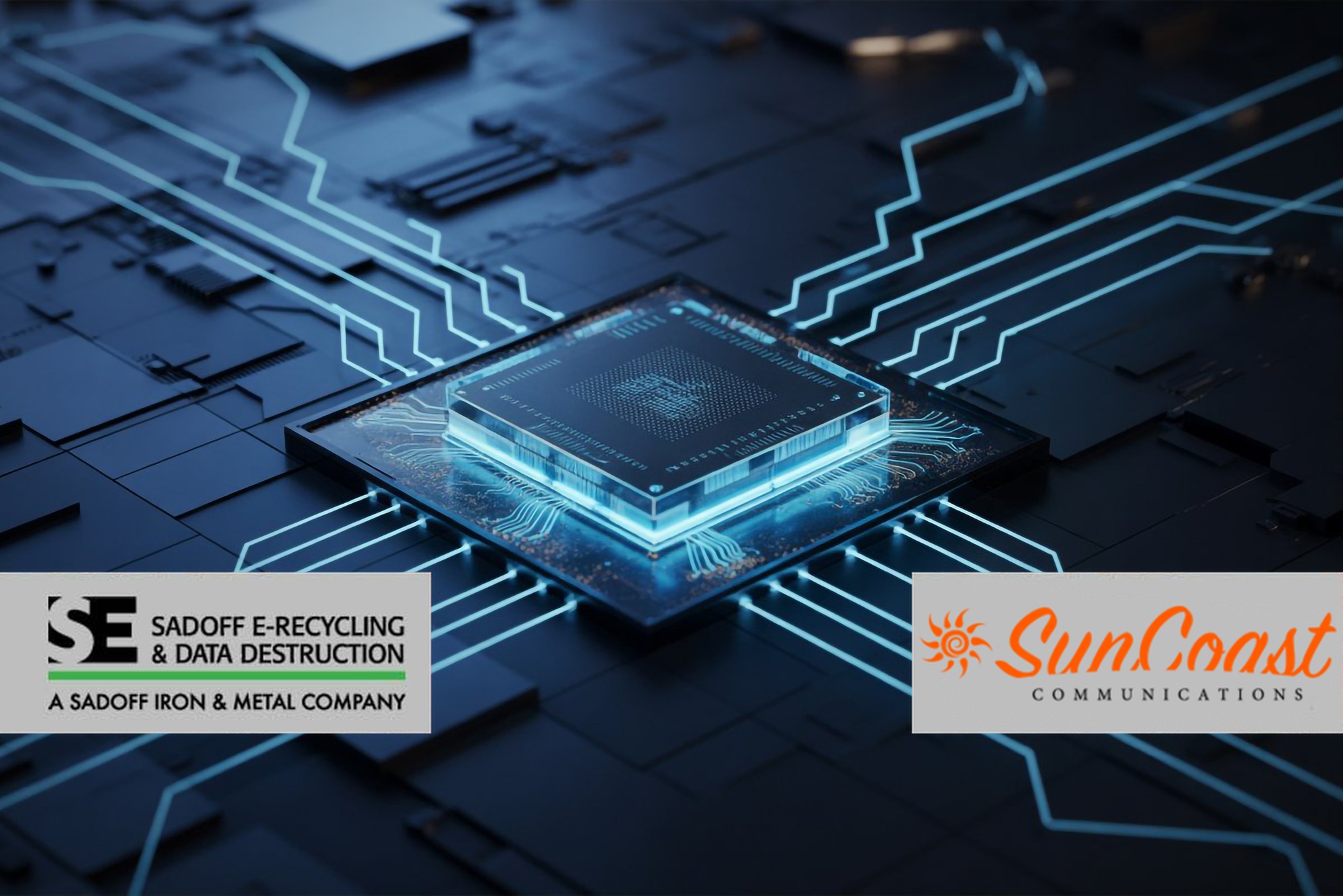 circuit board microchip with Sadoff and SunCoast logos